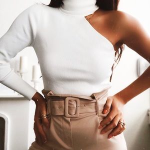 ZARA ASYMMETRIC HIGH NECK SWEATER